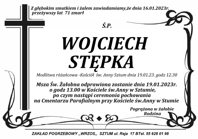 Zmarł Wojciech Stępka. Miał 71 lat.