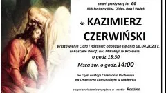 Zmarł Kazimierz Czerwiński. Żył 66 lat.