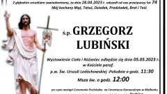 Zmarł Grzegorz Lubiński. Żył 74 lata.