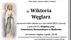 Zmarła Wiktoria Węglarz. Miała 86 lat.