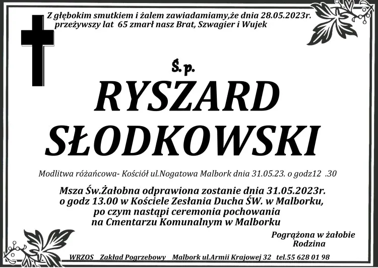 Zmarł Ryszard Słodkowski. Żył 65 lat.