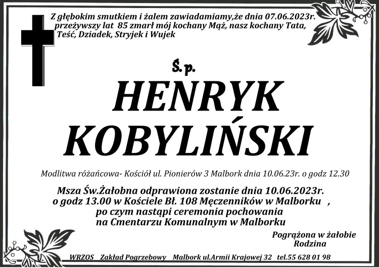 Zmarł Henryk Kobyliński. Żył 85 lat.