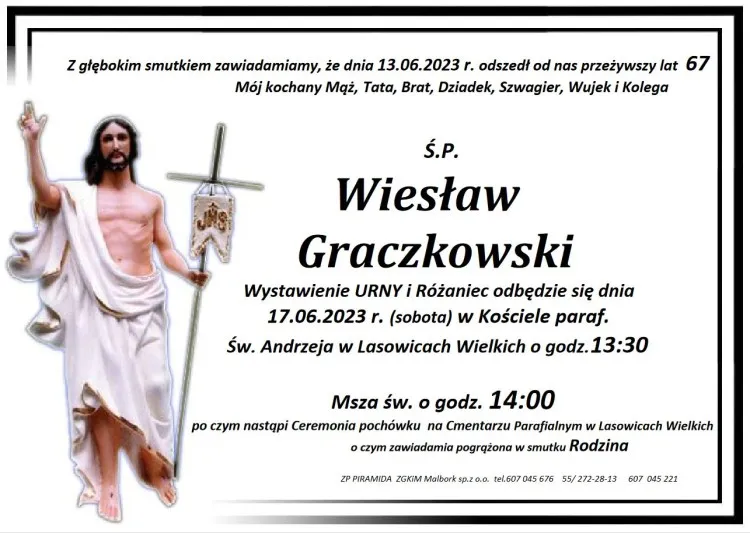 Zmarł Wiesław Graczkowski. Miał 67 lat.