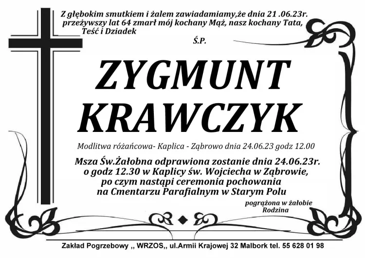 Zmarł Zygmunt Krawczyk. Miał 64 lata.