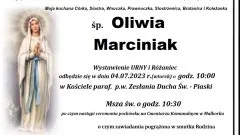Zmarła Oliwia Marciniak. Żyła 21 lat.