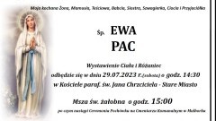 Zmarła Ewa Pac. Miała 65 lat.