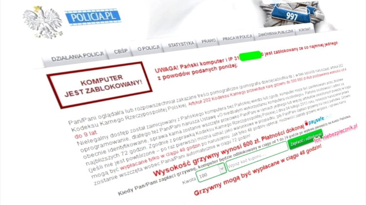 Komputer zablokowany przez Policję ? uważaj! To oszustwo!