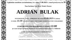 Zmarł Adrian Bulak. Miał 39 lat.