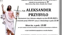 Zmarł Aleksander Przybyło. Miał 81 lat.