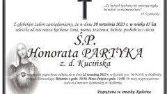 Zmarła Honorata Partyka. Miała 85 lat.