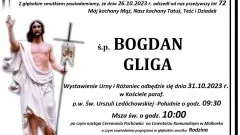 Zmarł Bogdan Gliga. Miał 72 lata.