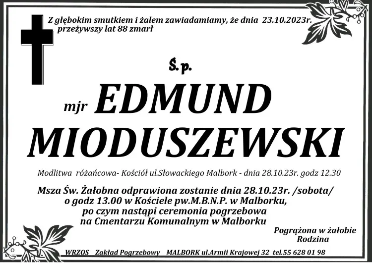 Odszedł Edmund Mioduszewski. Żył 88 lat.