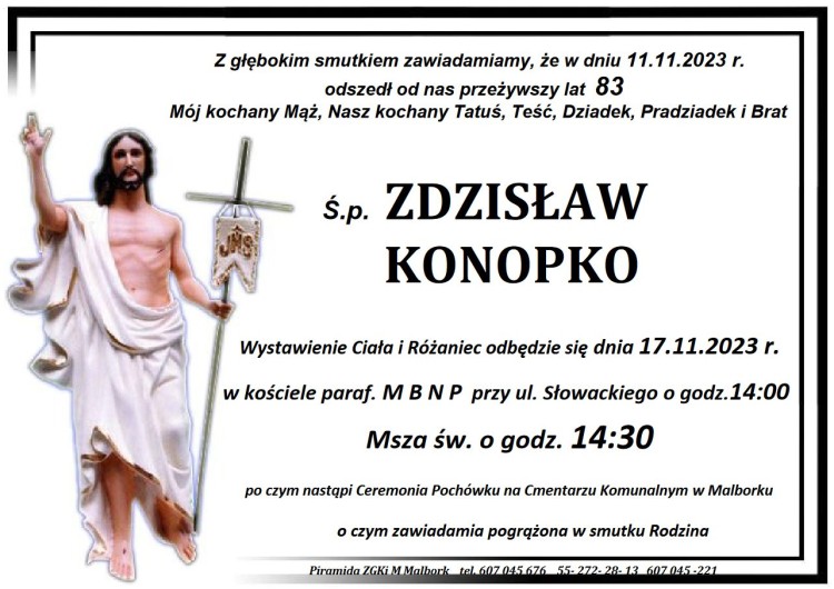 Odszedł Zdzisław Konopko. Żył 83 lata.