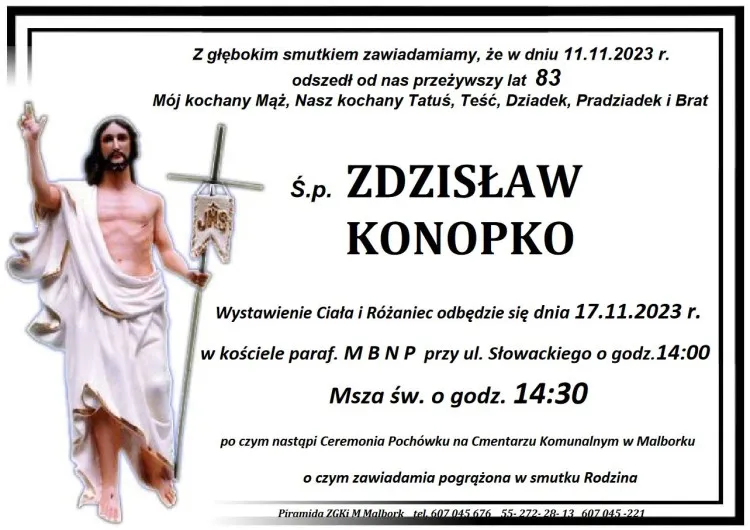 Odszedł Zdzisław Konopko. Żył 83 lata.