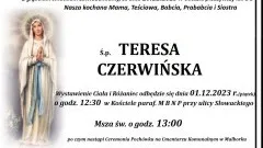 Zmarła Teresa Czerwińska. Miała 80 lat.