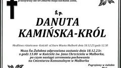 Odeszła Danuta Kamińska - Król. Miała 64 lata.