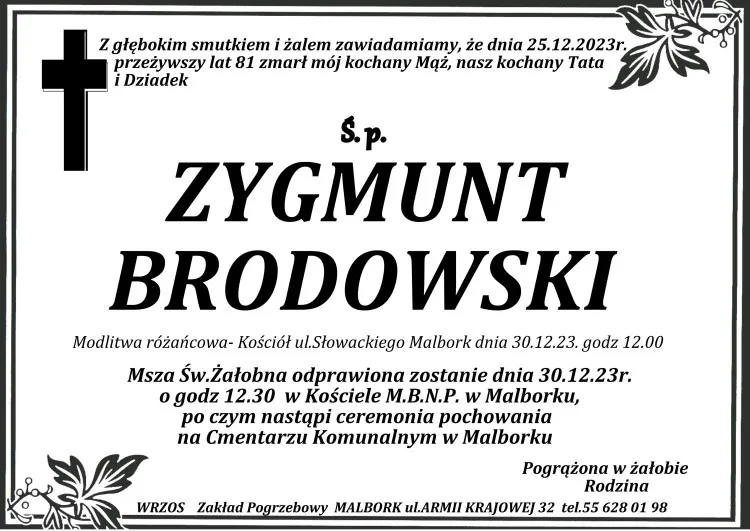 Zmarł Zygmunt Brodowski. Miał 81 lat.