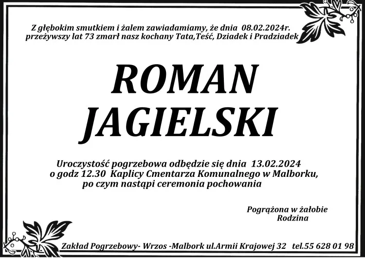 Zmarł Roman Jagielski. Miał 73 lata.