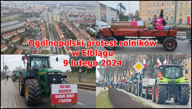 Ogólnopolski protest rolników w Elblągu 9 lutego 2024. Zobacz wideo…