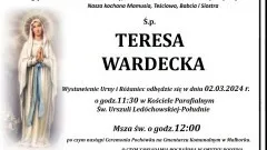 Zmarła Teresa Wardecka. Żyła 71 lat.