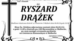 Odszedł Ryszard Drążek. Żył 70 lat.