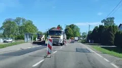 DK55. Chwilowe utrudnienia na odcinku w Dębinie. Wideo