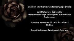 Kondolencje Zarządu Malborskie Światłowody Sp. z o.o.
