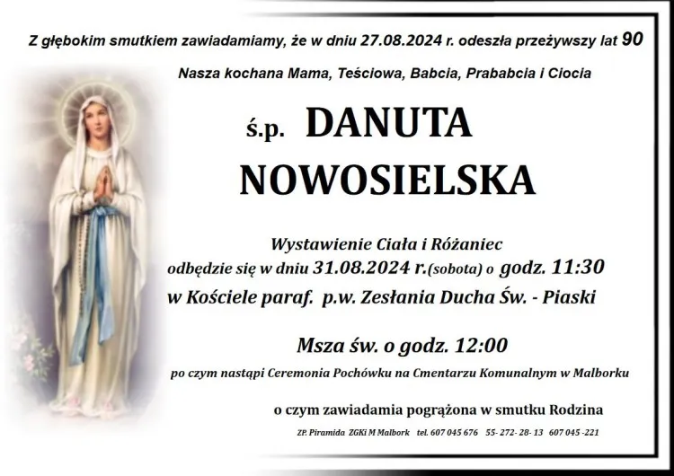 Zmarła Danuta Nowosielska. Miała 90 lat.