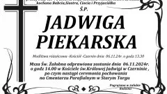 Zmarła Jadwiga Piekarska. Miała 71 lat.