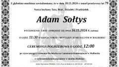 Zmarł Adam Sołtys. Żył 79 lat.