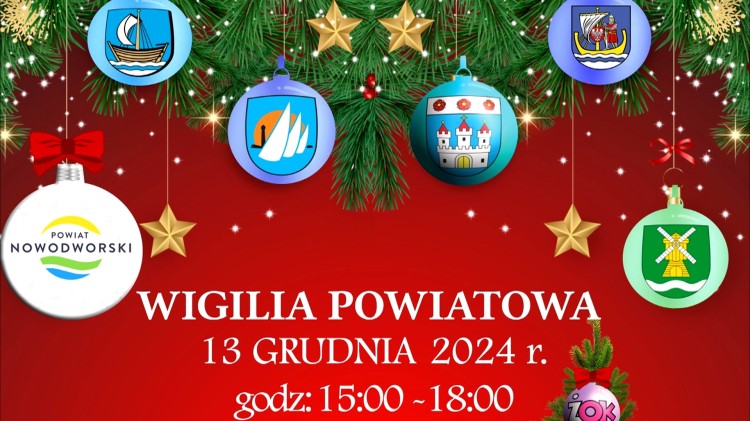 Nowy Dwór Gdański. Wkrótce Wigilia Powiatowa dla mieszkańców. Szczegóły na plakacie.