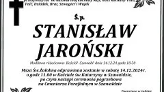 Zmarł Stanisław Jaroński. Miał 60 lat.