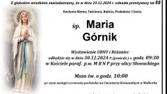 Zmarła Maria Górnik. Żyła 88 lat.