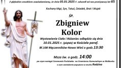 Zmarł Zbigniew Kolor. Żył 65 lat.