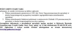 WÓJT GMINY STARY TARG: informuje, że zostało wywieszone na tablicy ogłoszeń - 25.02.2025
