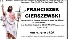 Zmarł Franciszek Gierszewski. Żył 72 lata.