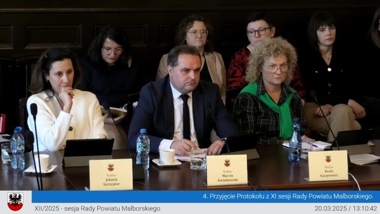 XII sesja Rady Powiatu Malborskiego 20.03.2025. Oglądaj.