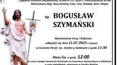 Zmarł Bogusław Szymański. Żył 68 lat.