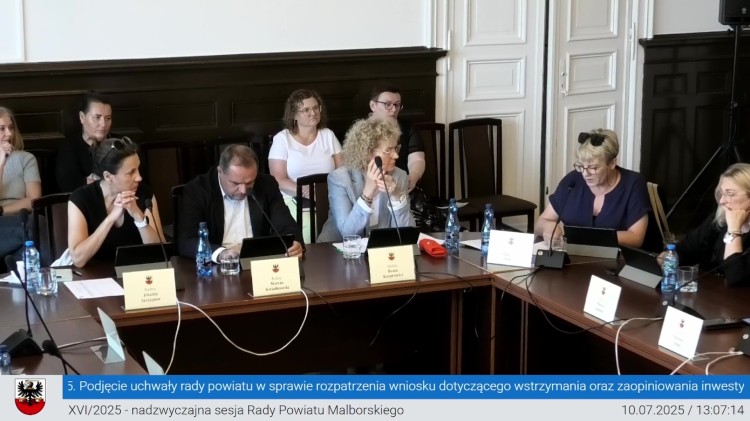 XVI nadzwyczajna sesja Rady Powiatu Malborskiego. Zobacz wideo - 10.07.2025