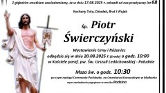 Zmarł Piotr Świerczyński. Miał 68 lat.
