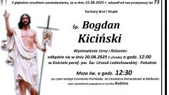 Zmarł Bogdan Kiciński. Żył 73 lata.