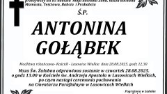 Zmarła Antonina Gołąbek. Żyła 85 lat.