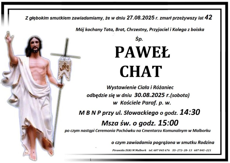 Zmarł Paweł Chat. Miał 42 lata.