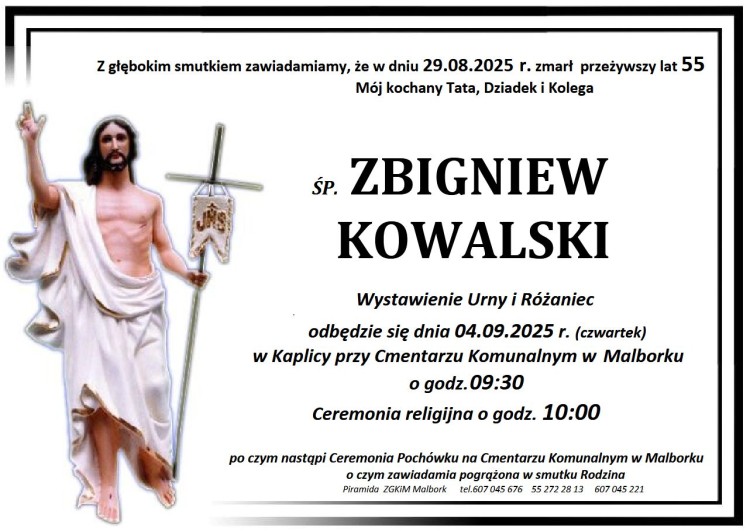 Zmarł Zbigniew Kowalski. Miał 55 lat. 