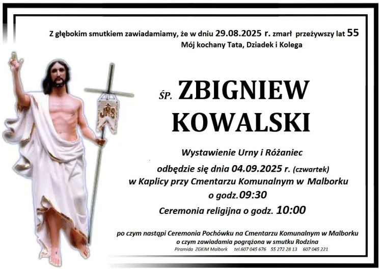 Zmarł Zbigniew Kowalski. Miał 55 lat. 