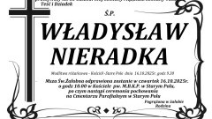 Zmarł Władysław Nieradka. Żył 85 lat.