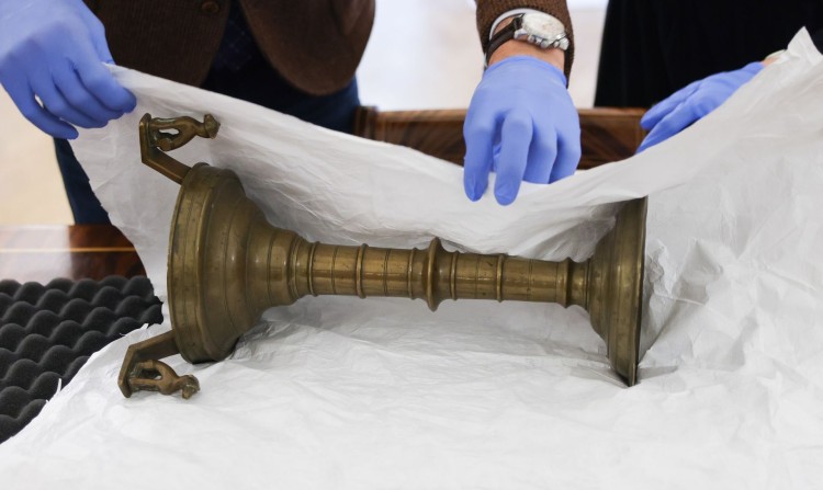 Późnogotycki lichtarz z Boręt trafił do zbiorów Muzeum Zamkowego w Malborku.