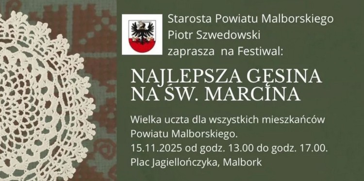 Festiwal Najlepsza gęsina na św. Marcina – kulinarna uczta w Malborku i pomoc dla Zosi.