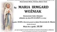 Zmarła Maria Irmgard Woźniak. Miała 87 lat.