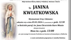 Zmarła Janina Kwiatkowska. Miała 87 lat.